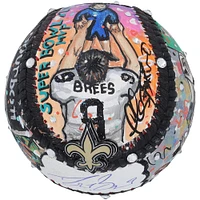 Ballon de baseball autographié par Drew Brees des New Orleans Saints - Illustration de Charles Fazzino - WN55913419