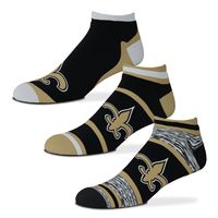 For Bare Feet New Orleans Saints Three-Pack Cash - Ankle Sock Set