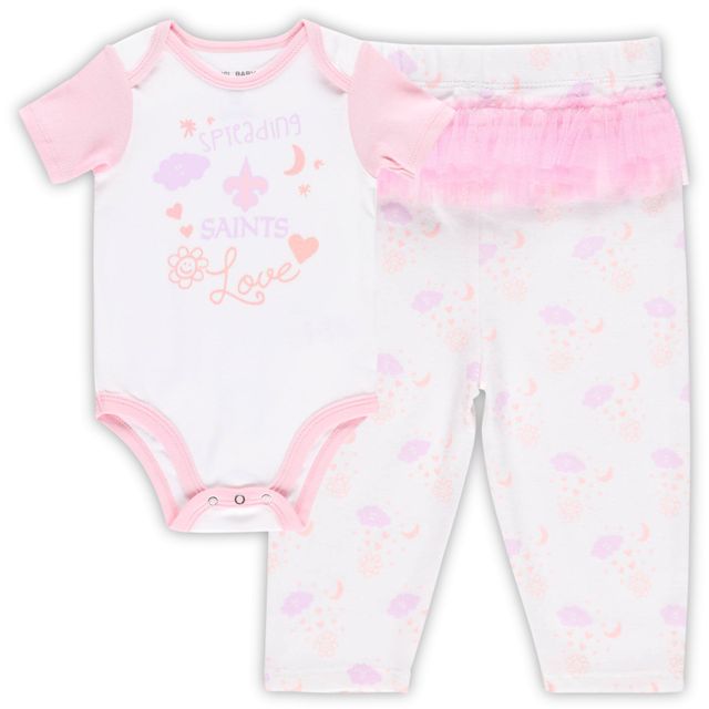 Ensemble de body et leggings tutu pour nouveau-nés bébés blancs Saints la Nouvelle-Orléans