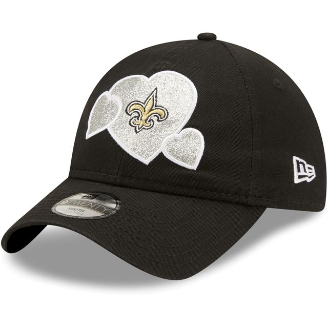 Casquette New Era noire New Orleans Saints Hearts 9TWENTY pour tout-petits pour fille