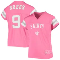 Girls Youth Drew Brees Pink New Orleans Saints Fashion Fan Gear V