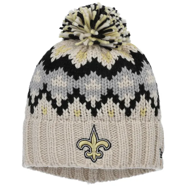 Women's New Era Cream Dallas Cowboys Cuffed Knit Hat with Fuzzy Pom