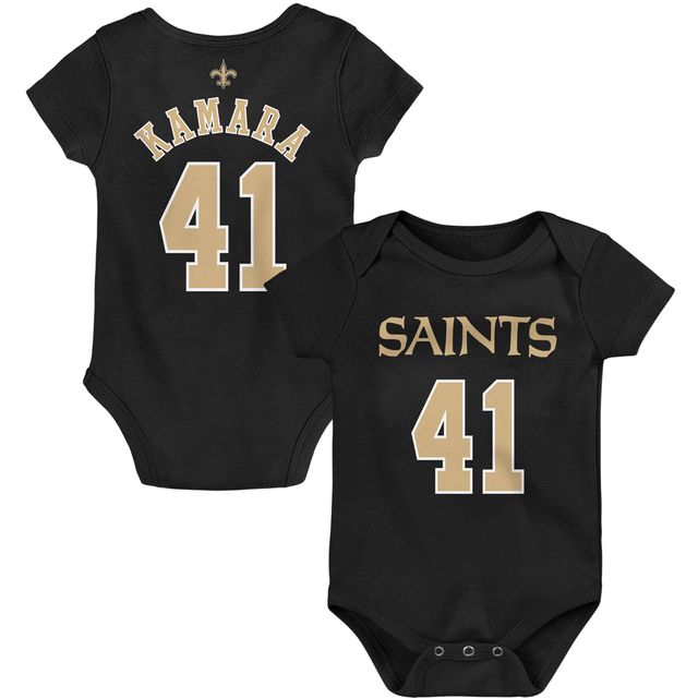 Body noir avec nom et numéro du joueur principal des New Orleans Saints Alvin Kamara pour bébé