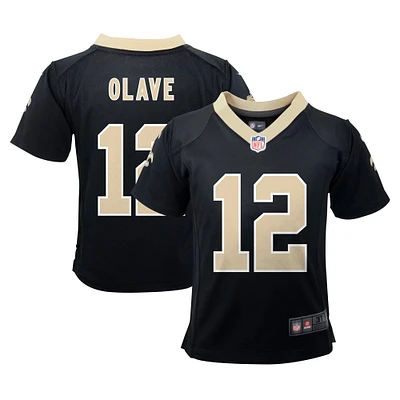 Maillot de jeu Nike Chris Olave pour bébé, noir, New Orleans Saints Team Player