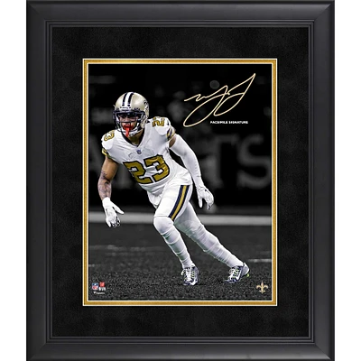 Photographie encadrée de Marshon Lattimore, signature fac-similé des Saints de la Nouvelle-Orléans, 11" x 14"