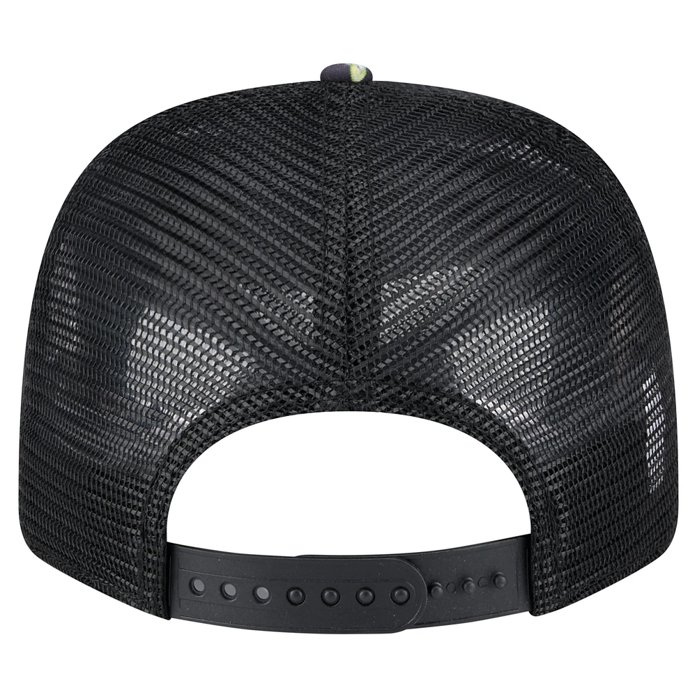 Casquette extensible à boutons-pression New Era bleu marine/noir New Orleans Saints Adventure Drinks Pattern 9SEVENTY pour homme