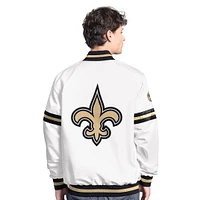 Men's Starter  White New Orleans Saints Scout Full-Snap Varsity Jacket