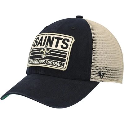 Men's '47 Black/Natural New Orleans Saints Four Stroke Clean Up Snapback Hat