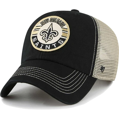 Casquette réglable '47 New Orleans Saints Notch Trucker Clean Up pour homme, noir/naturel