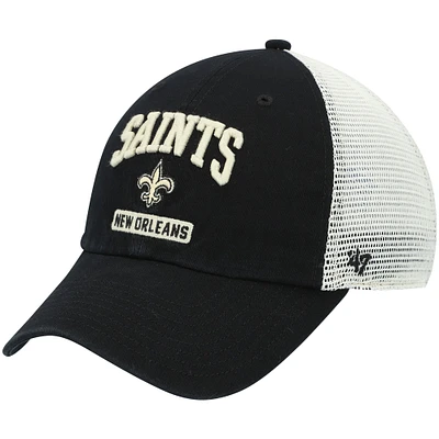 Men's '47 Black/White New Orleans Saints Morgantown Trucker Clean Up Snapback Hat