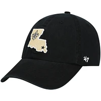 Men's '47 Black New Orleans Saints Clean Up Alternate Adjustable Hat