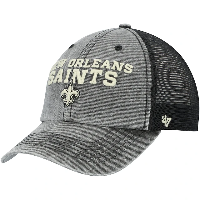 Men's New Era Black/White New Orleans Saints Gradient Trucker 9FORTY  Snapback Hat