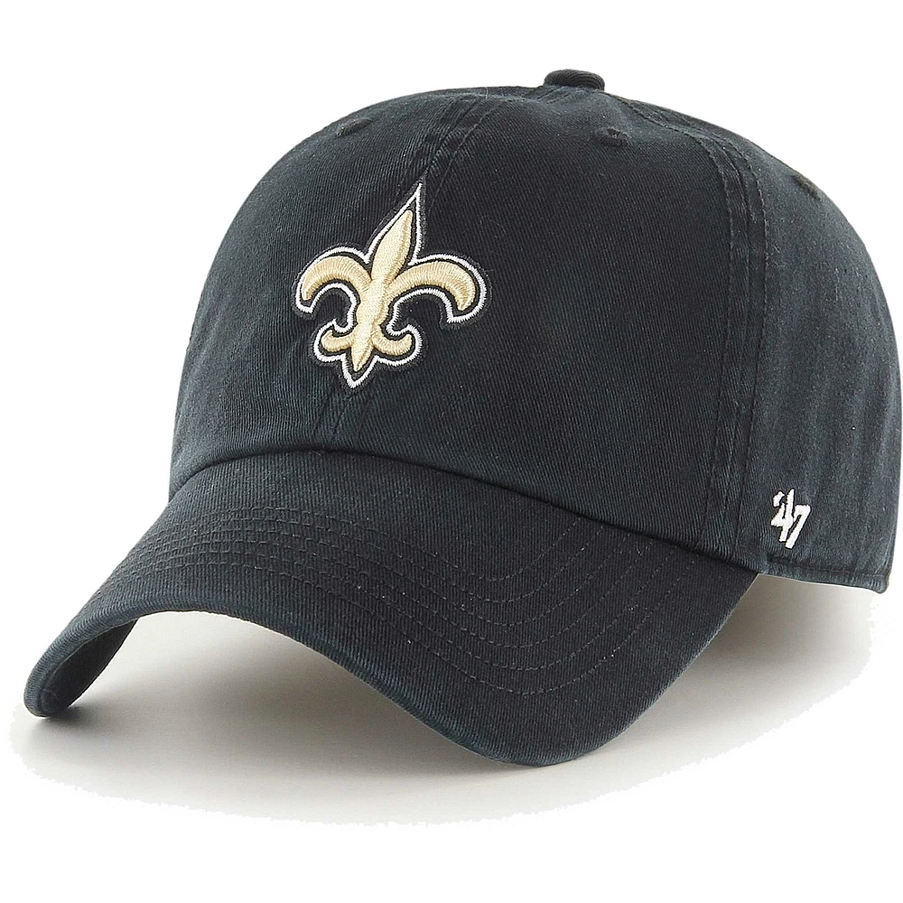 Men's '47 Black New Orleans Saints Franchise Logo Fitted Hat