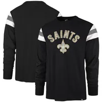 T-shirt à manches longues '47 Black New Orleans Saints Franklin Rooted pour homme