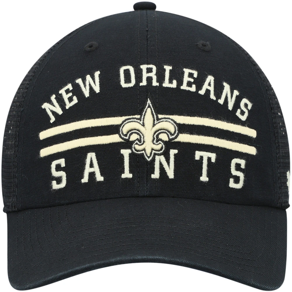 Casquette '47 Black New Orleans Saints Highpoint Trucker Clean Up Snapback pour homme