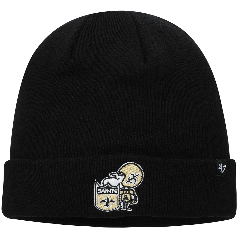 Bonnet en tricot noir à revers New Orleans Saints Legacy '47 pour hommes