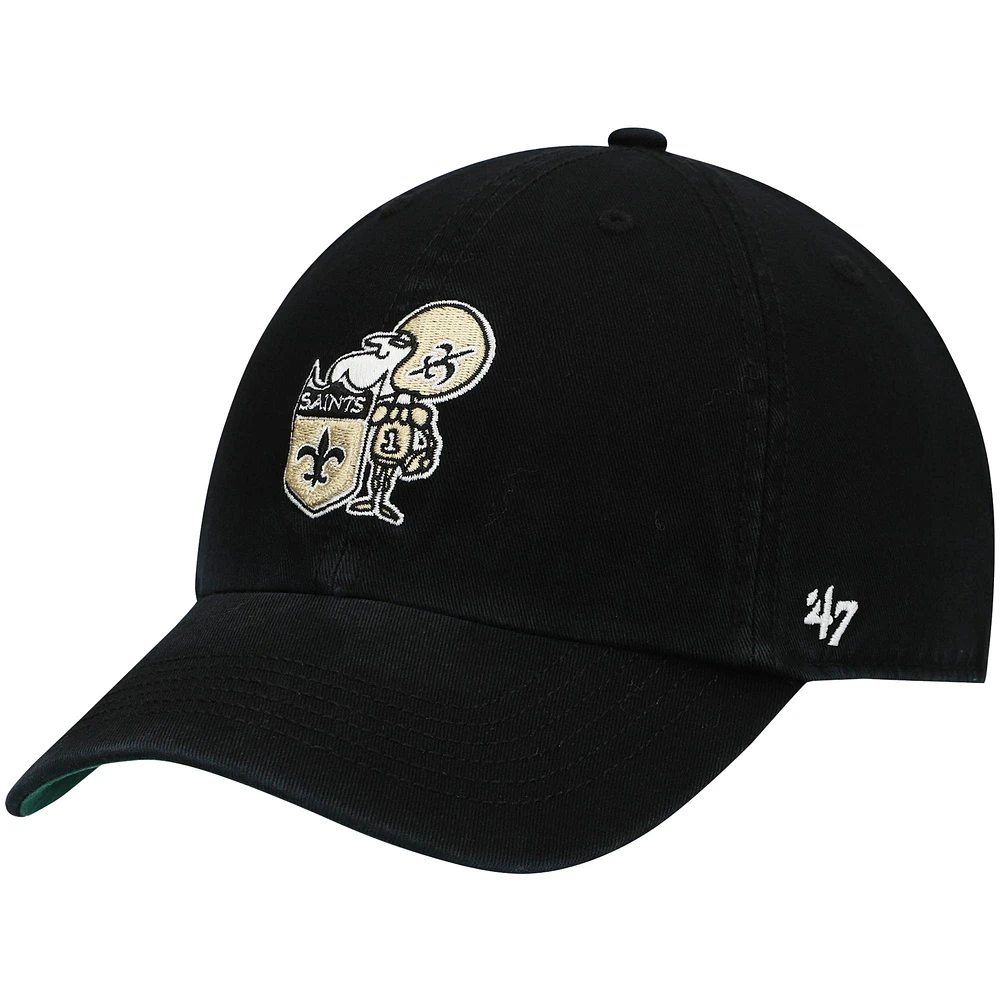 Men's '47 Black New Orleans Saints Legacy Franchise Fitted Hat