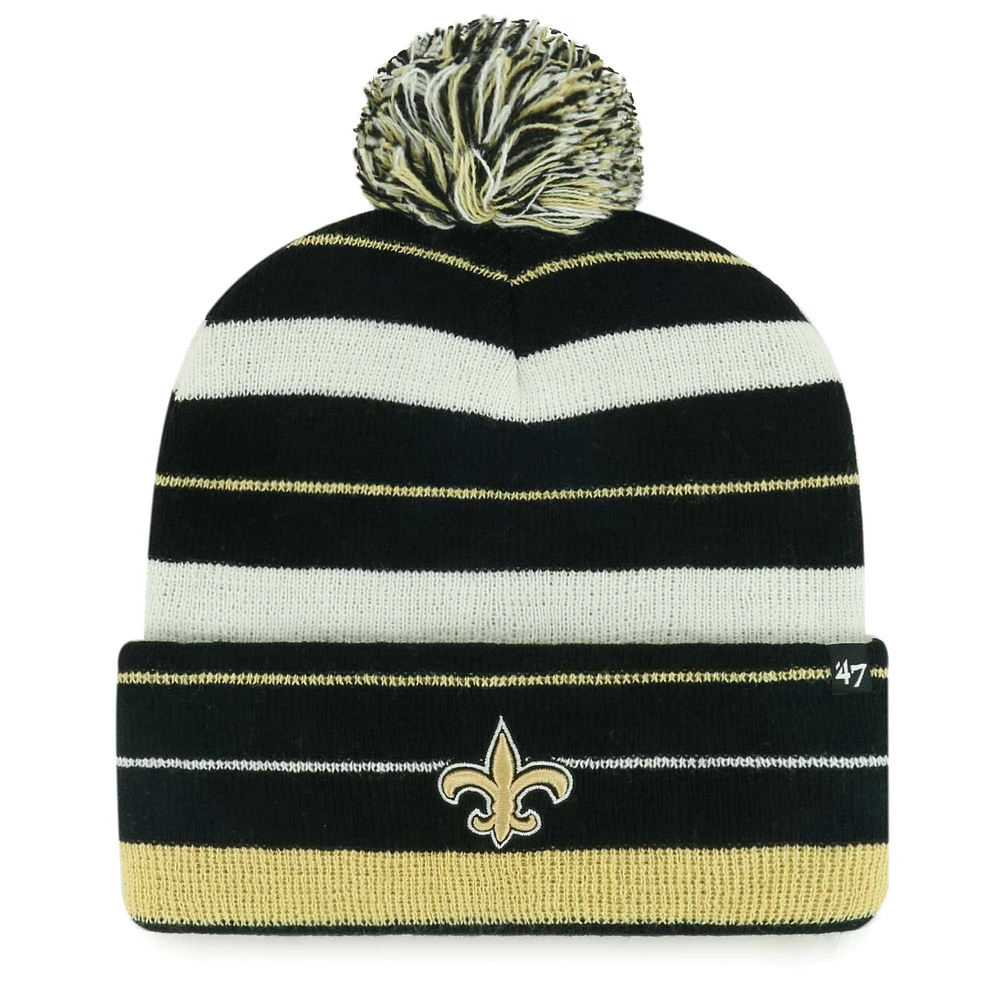 Bonnet en tricot à revers Powerline '47 New Orleans Saints pour hommes avec pompon