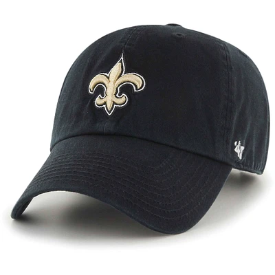 Men's '47 Black New Orleans Saints Team Color Clean Up Adjustable Hat