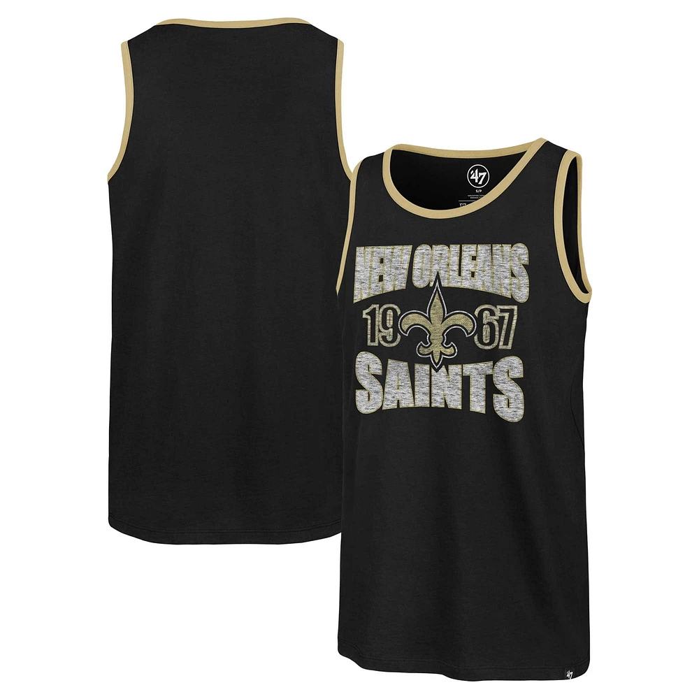 Men's '47 Black New Orleans Saints Upload Franklin Tank Top