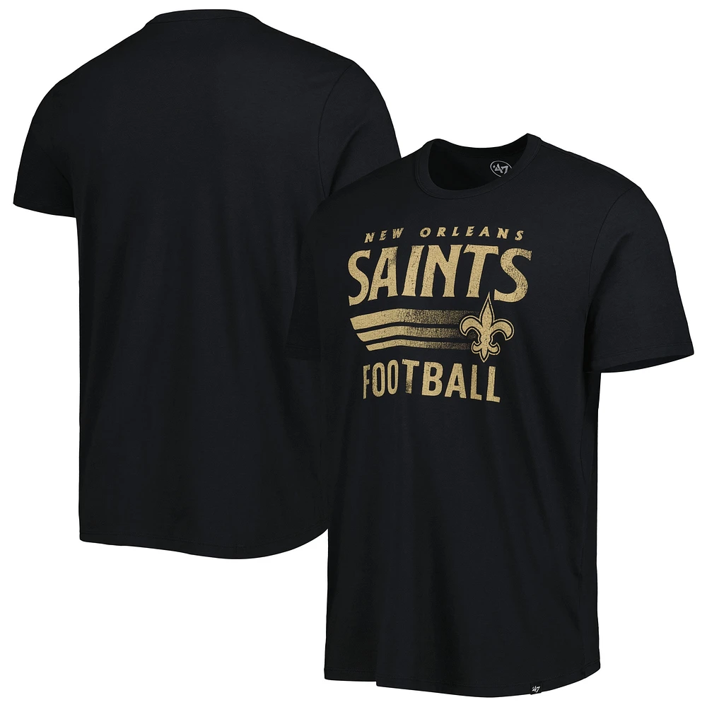 T-shirt '47 noir New Orleans Saints Wordmark Rider Franklin pour homme