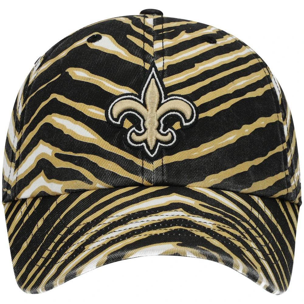 Men's '47 Black New Orleans Saints Zubaz Clean Up Adjustable Hat