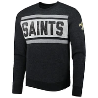 Men's '47 Heathered Black New Orleans Saints Bypass Tribeca Pullover Sweatshirt