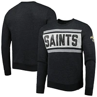 Men's '47 Heathered Black New Orleans Saints Bypass Tribeca Pullover Sweatshirt