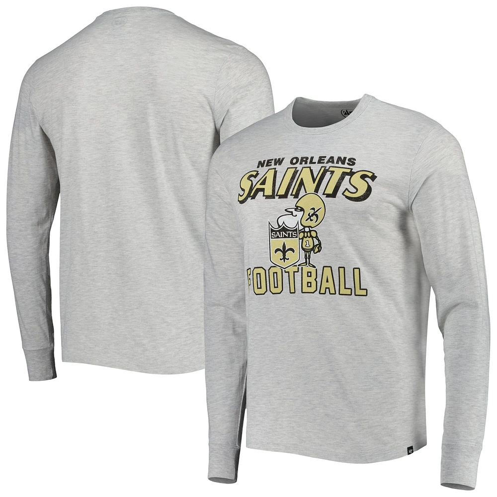 T-shirt à manches longues New Orleans Saints Dozer Franklin '47 gris chiné pour homme