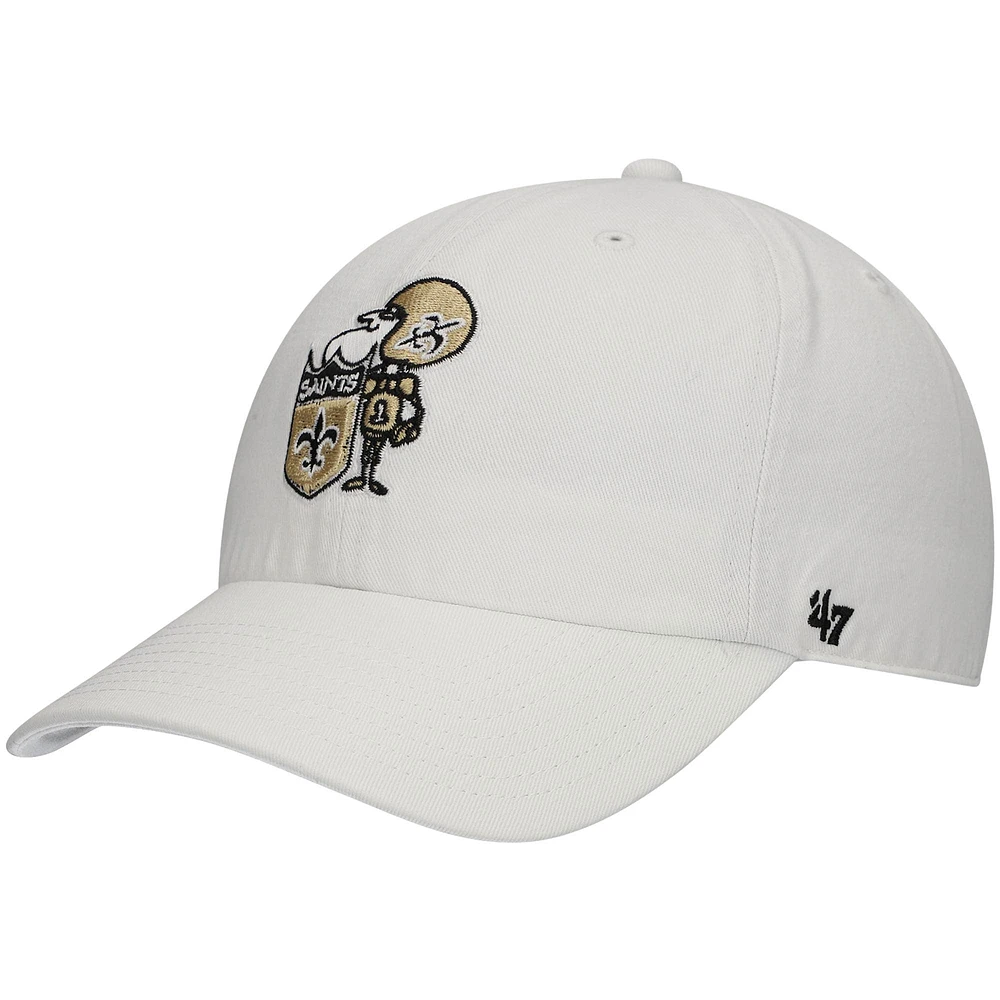 Men's '47 White New Orleans Saints Clean Up Legacy Adjustable Hat