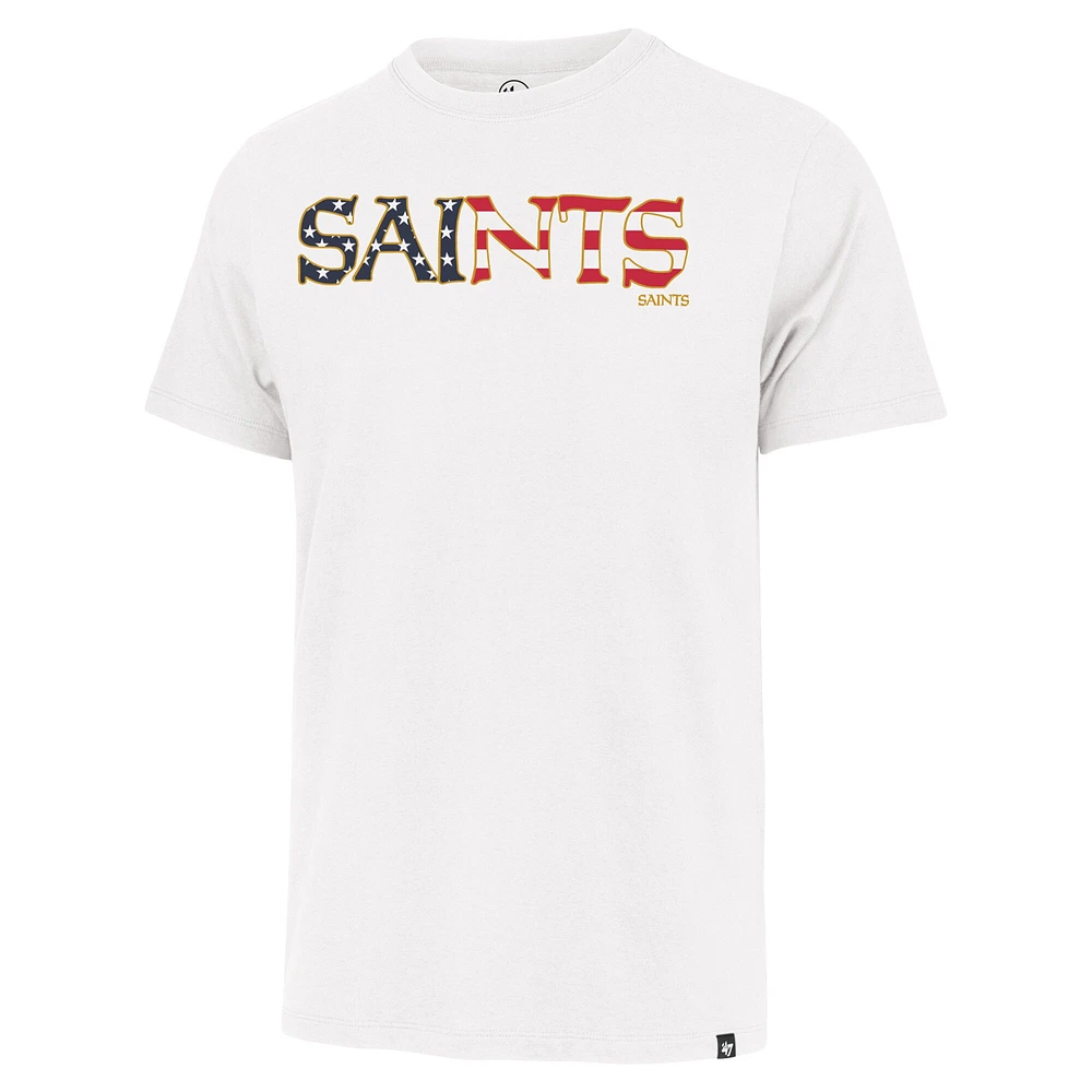 T-shirt Franklin '47 blanc avec drapeau des Saints de la Nouvelle-Orléans pour hommes