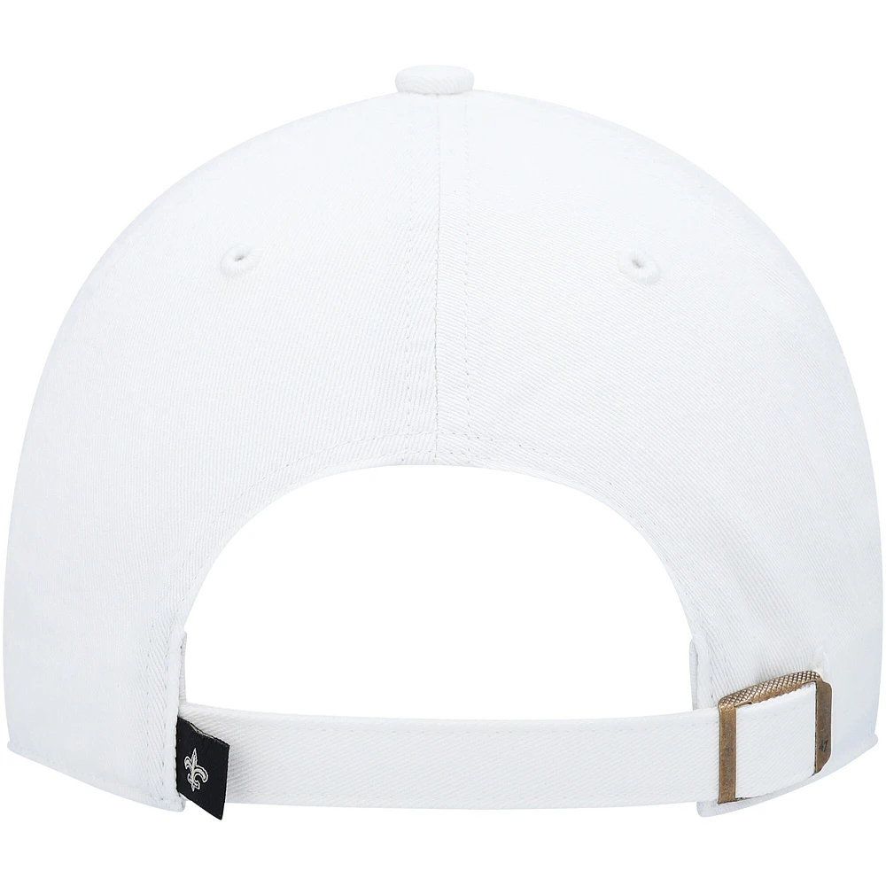 Casquette réglable Clean Up New Orleans Saints Logo '47 blanche pour homme