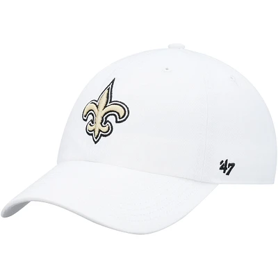 Casquette réglable Clean Up New Orleans Saints Logo '47 blanche pour homme