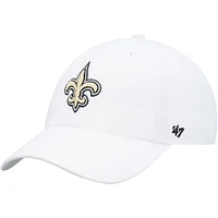 Casquette réglable Clean Up New Orleans Saints Logo '47 blanche pour homme