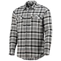 New Orleans Saints Antigua Ease Flannel Long Sleeve Button-Up Shirt -  Black/Gray