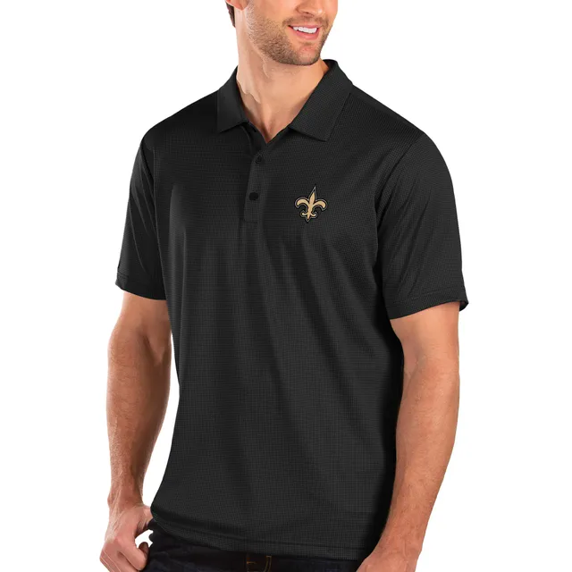 Antigua Men's New Orleans Saints Tribute Black Polo