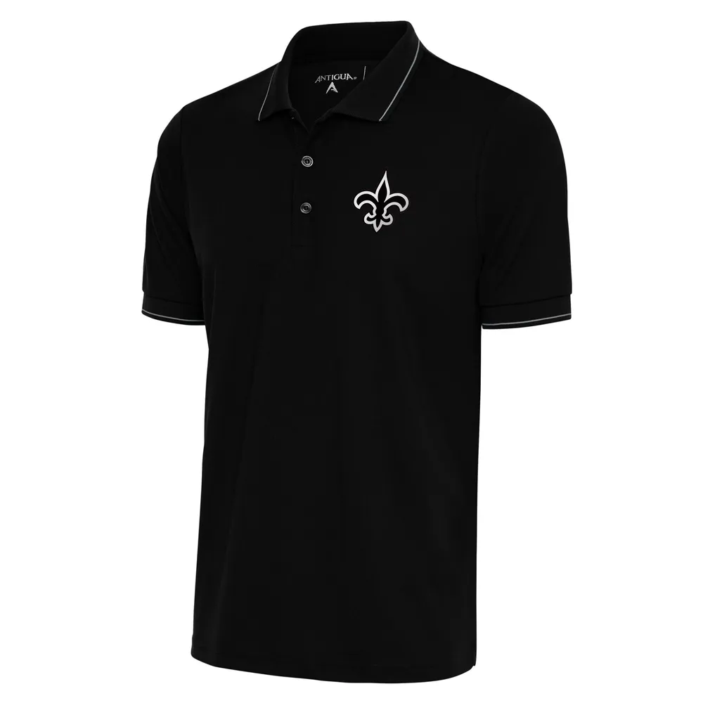 New Orleans Saints Antigua Metallic Logo Affluent Big & Tall Polo - White