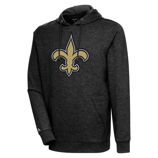 Men's Antigua Heather Gray New Orleans Saints Victory Pullover Hoodie Size: Extra Large