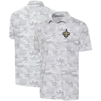 Men's Antigua White New Orleans Saints Collide Polo