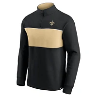 Men's Black/Gold New Orleans Saints Block Party Quarter-Zip Jacket