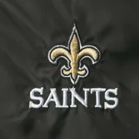 Men's Black New Orleans Saints Coaches Classic Raglan Full-Snap Windbreaker Jacket