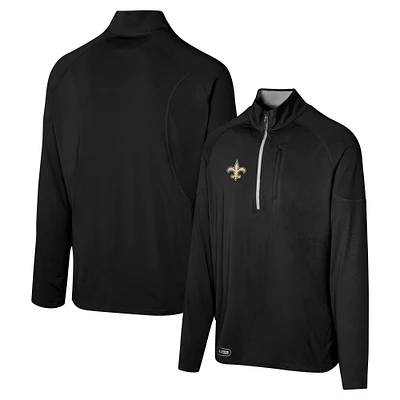 Men's Black New Orleans Saints Grind Iron Quarter-Zip Top