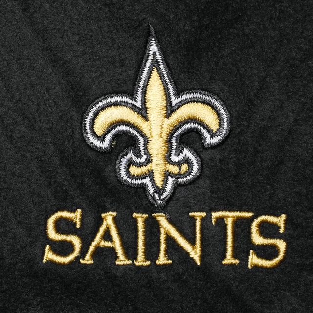 Veste sans manches entièrement zippée Houston Saints de la Nouvelle-Orléans pour homme en molleton noir