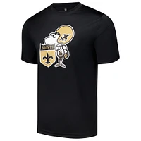 T-shirt rétro noir New Orleans Saints Stadium pour hommes