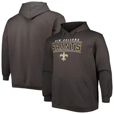 New Orleans Saints Big & Tall Logo Pullover Hoodie - Charcoal