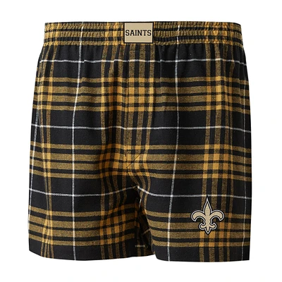 Boxer en flanelle Concord New Orleans Saints Concepts Sport noir/or pour hommes