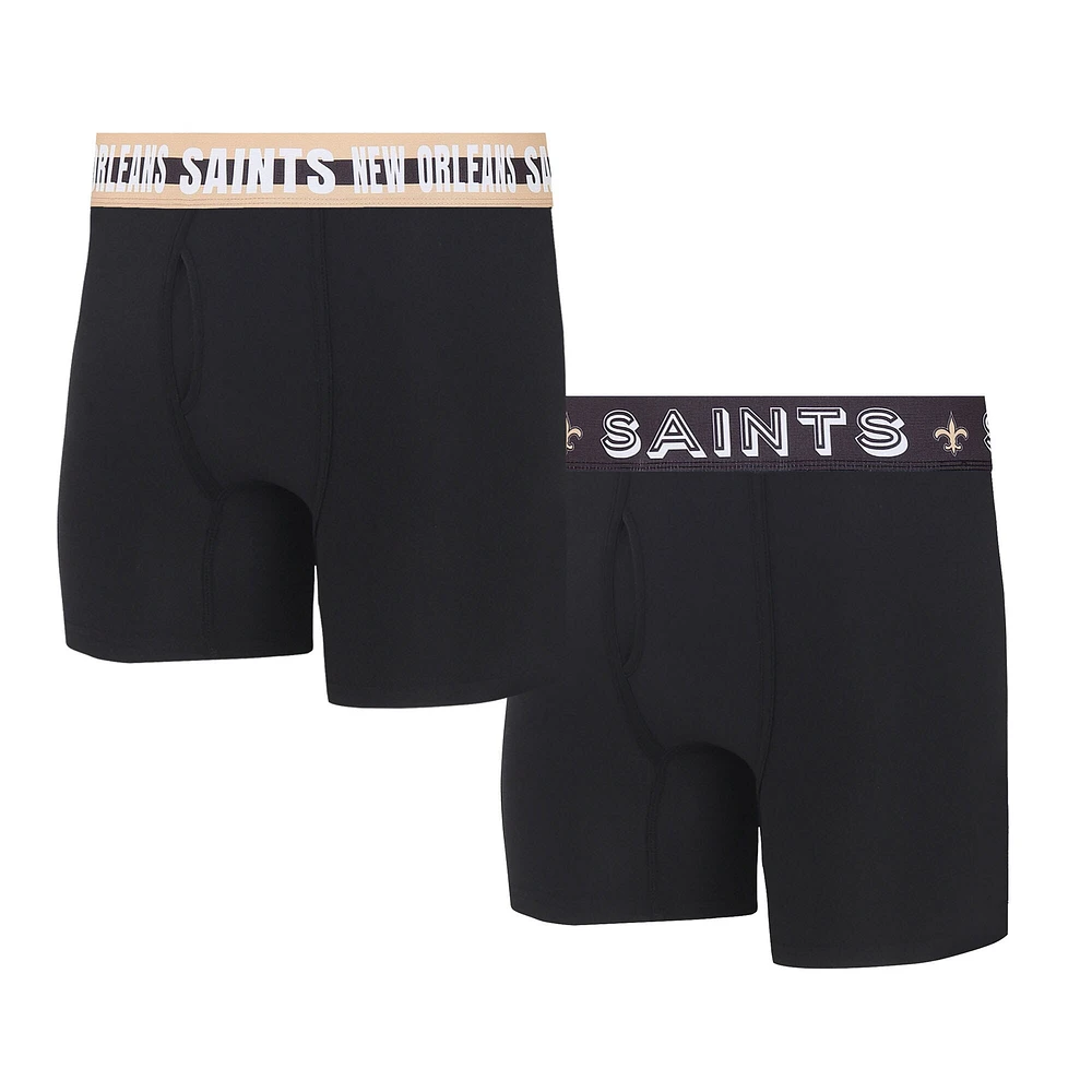 Pack de deux boxers en tricot jauge Concepts Sport New Orleans Saints pour hommes