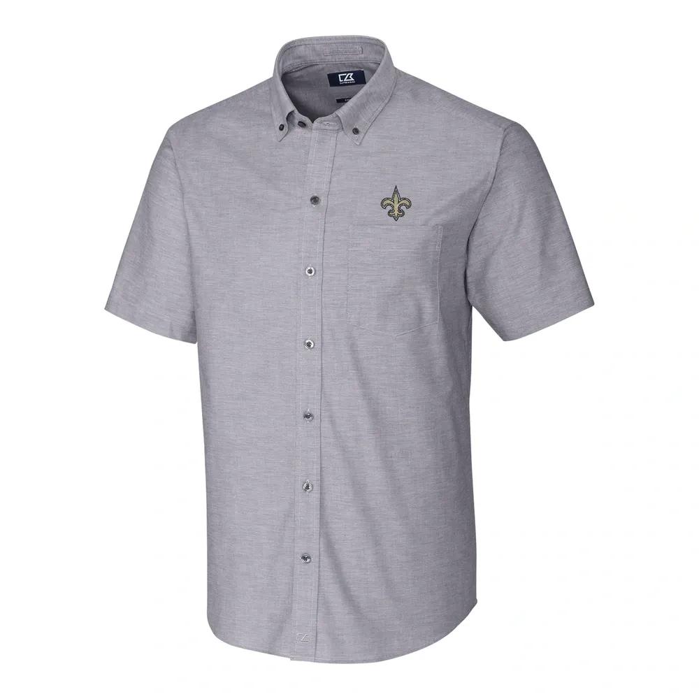 Lids New Orleans Saints Cutter & Buck Stretch Oxford Short Sleeve Woven Button  Down Shirt - Charcoal