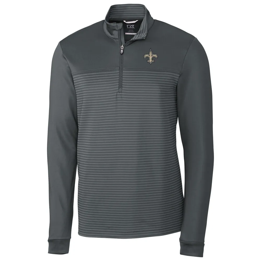 Men's Cutter & Buck Heather Red New Orleans Saints Big Tall Adapt Eco Knit Quarter-Zip Pullover Top