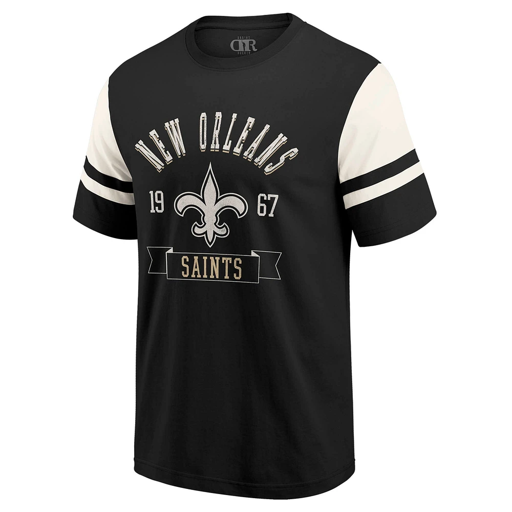 T-shirt de football noir pour homme la collection Darius Rucker Fanatics, New Orleans Saints